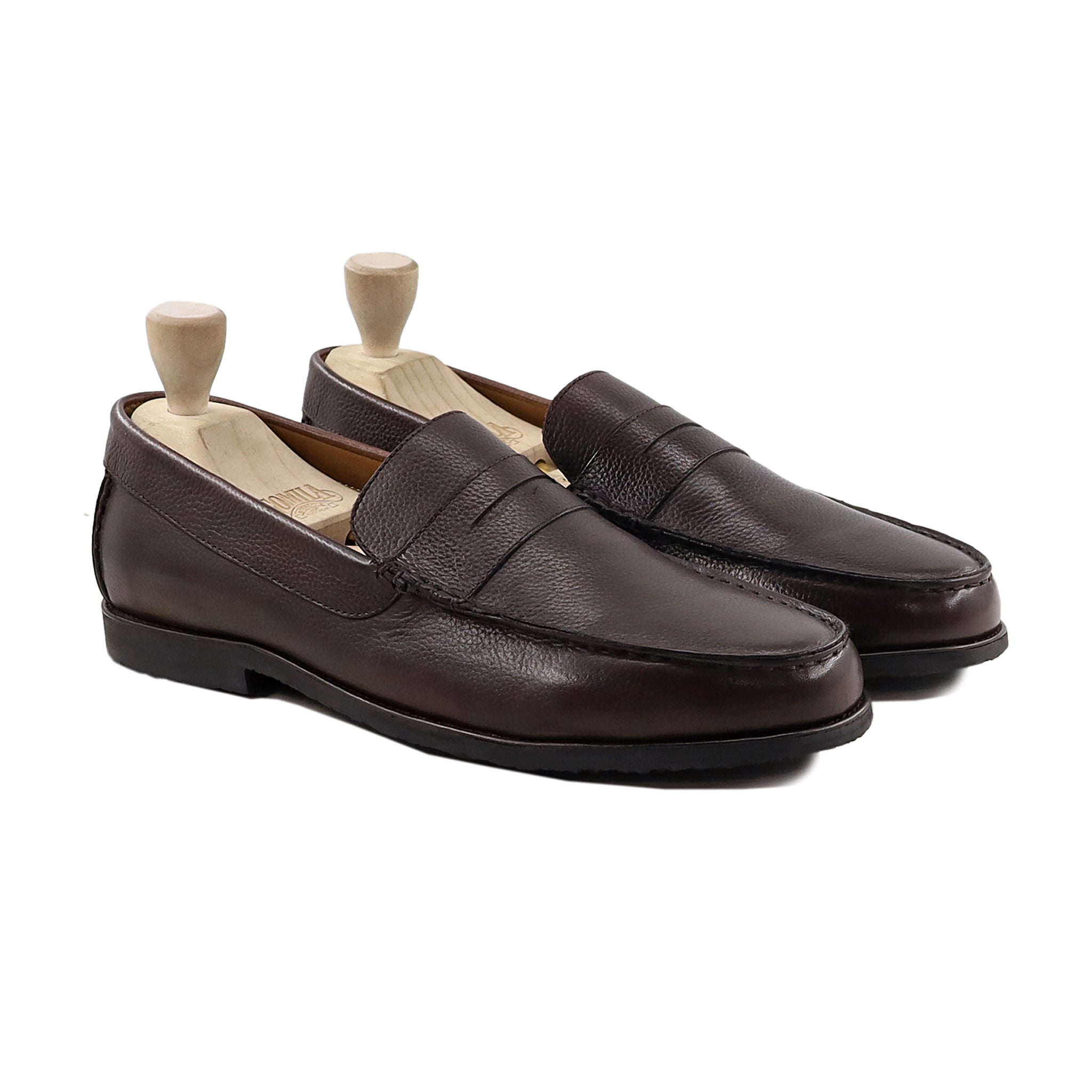 Narvik - Men's Dark Brown Pebble Grain Leather Loafer