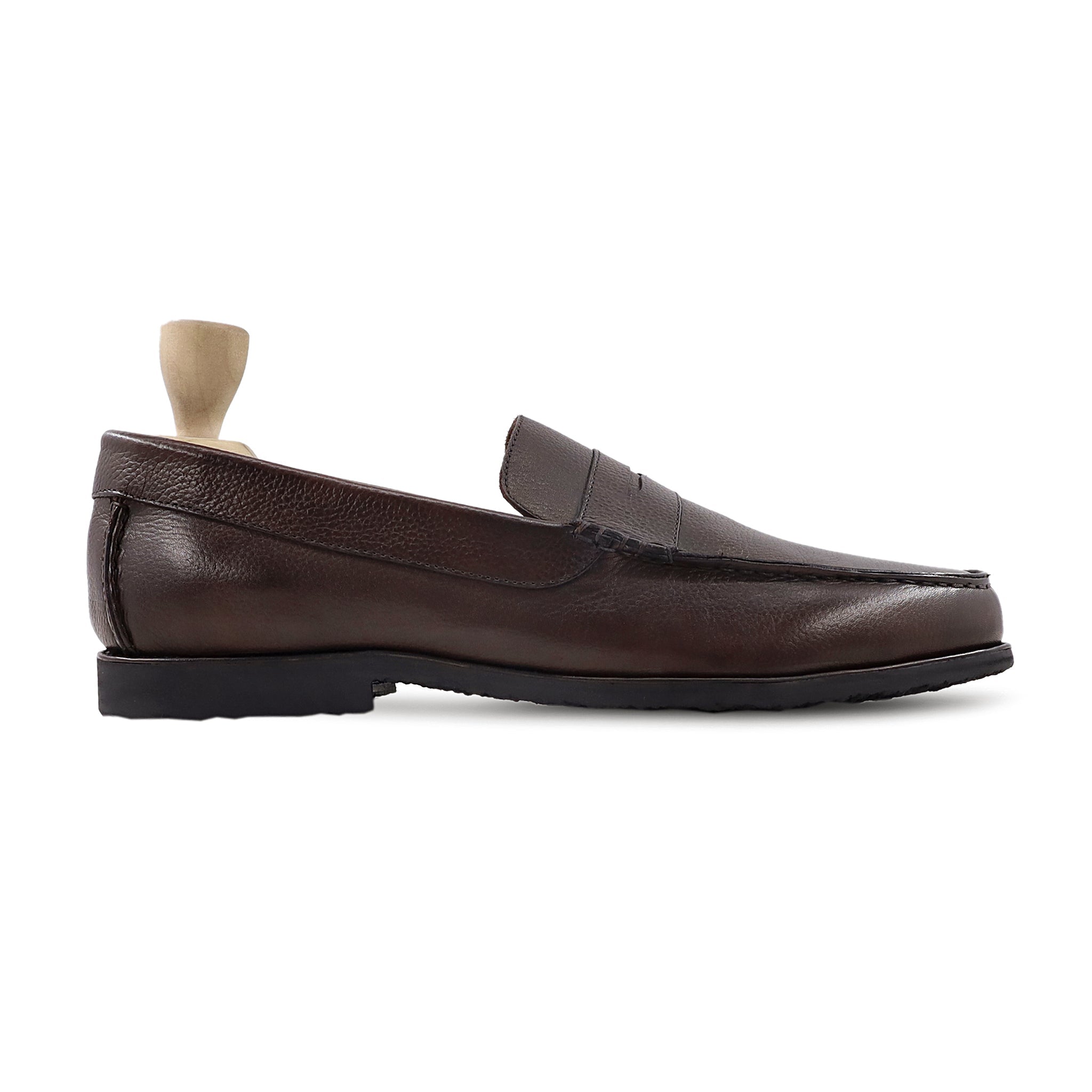 Narvik - Men's Dark Brown Pebble Grain Leather Loafer