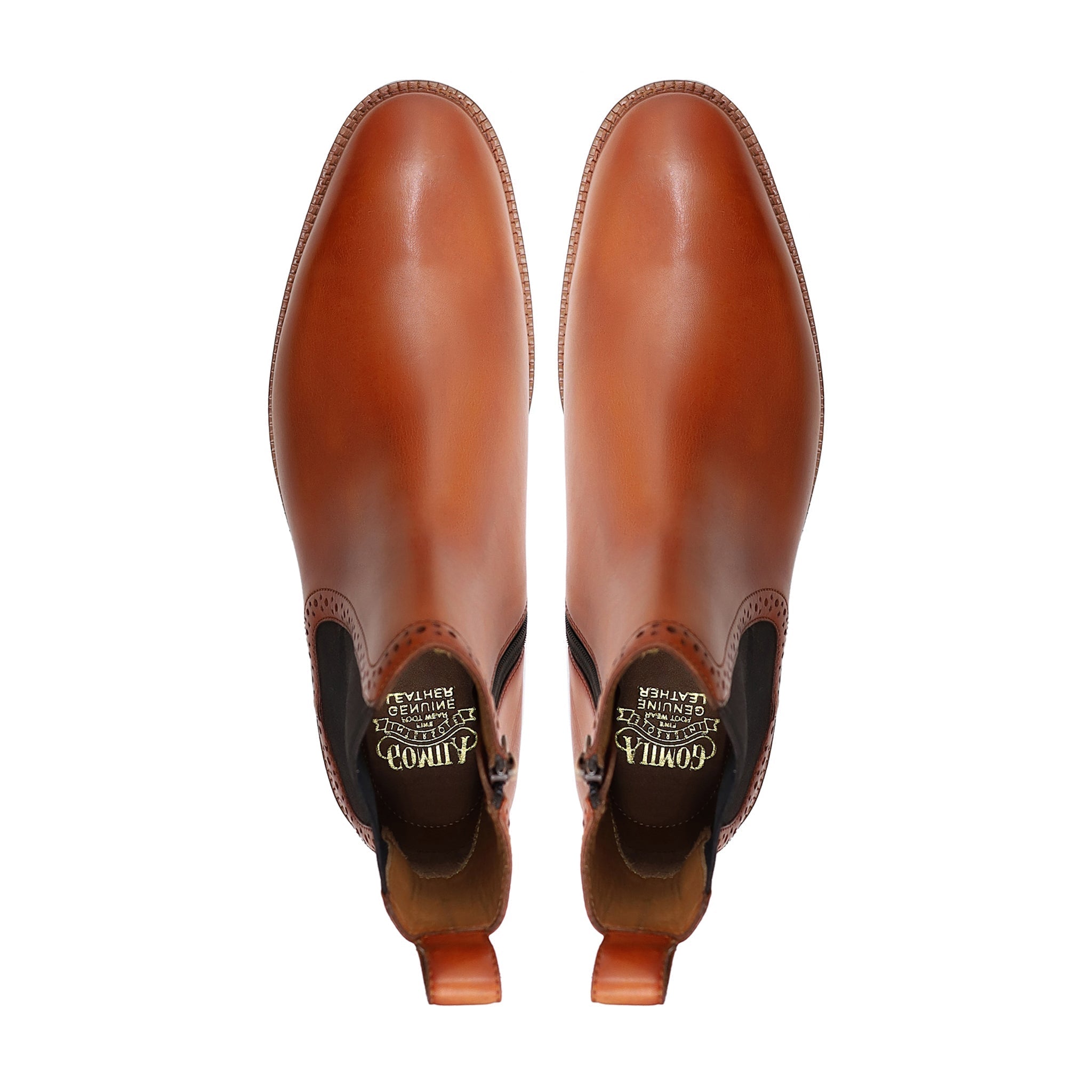 Namey - Men's Orange Tan Calf Leather Chelsea Boot