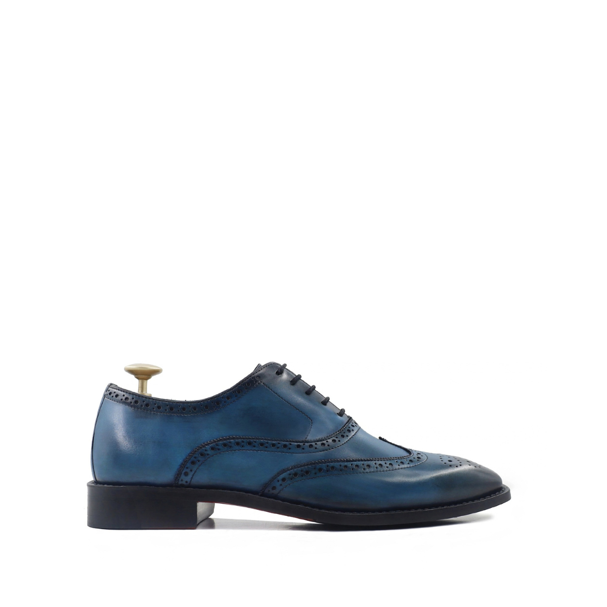 Nekiru - Men's Burnished Blue Calf Leather Oxford Shoe - Goodyear Welted