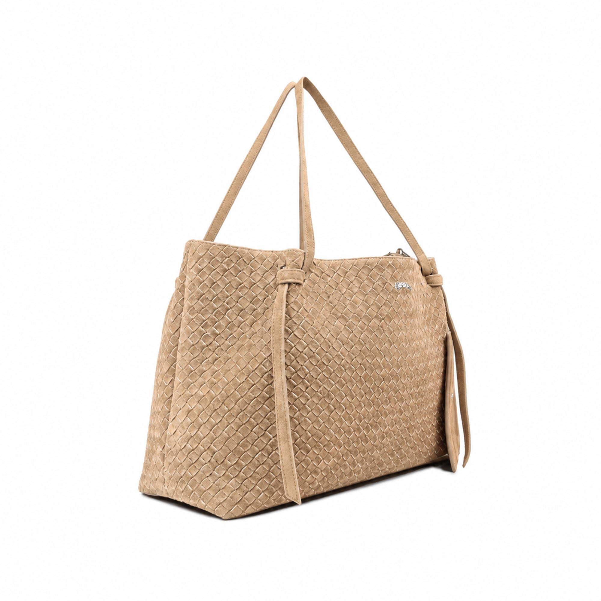 Nevada - Camel Kid Suede Handwoven Women’s Handbag