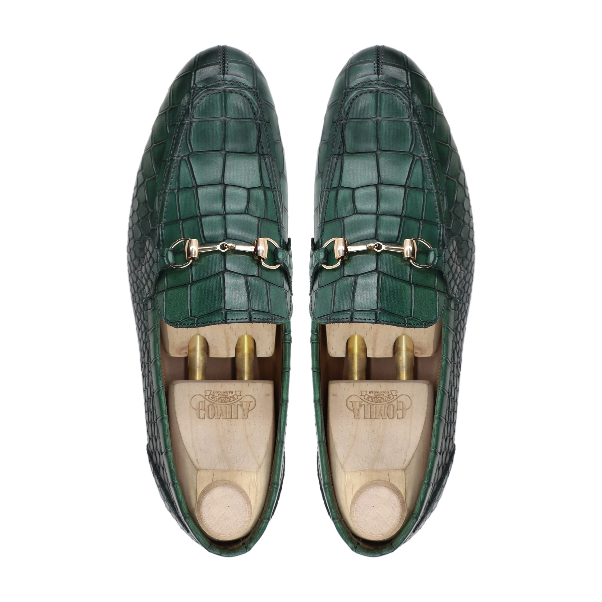 Hiroto - Men's Green Patina Calf Leather Loafer