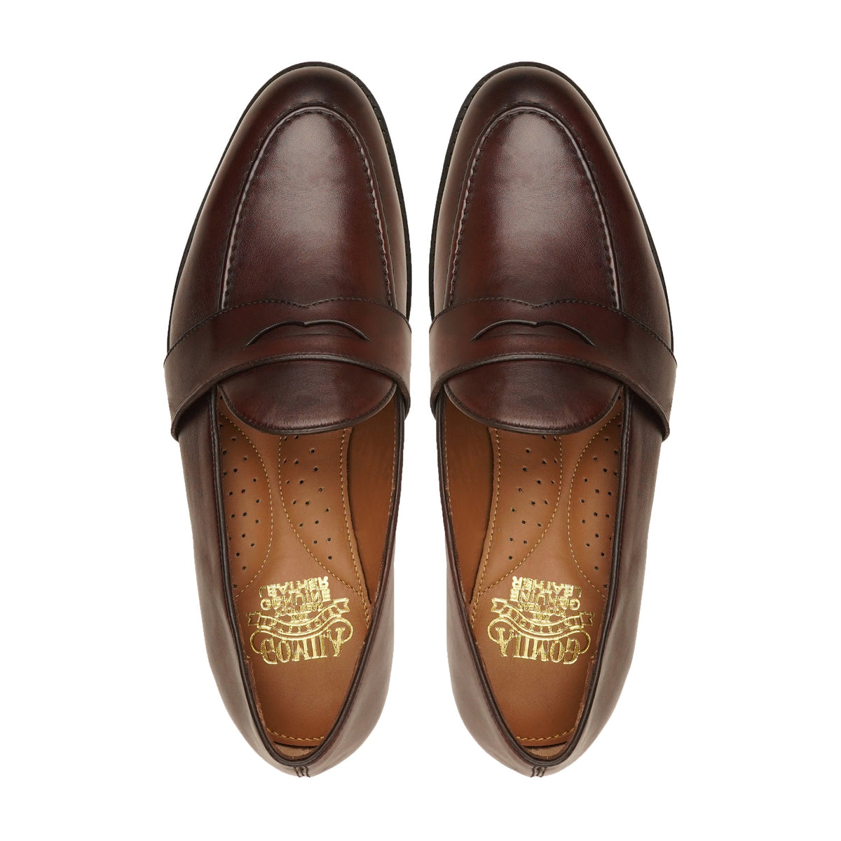 Okazaki - Men's Reddish Brown Calf Leather Loafer