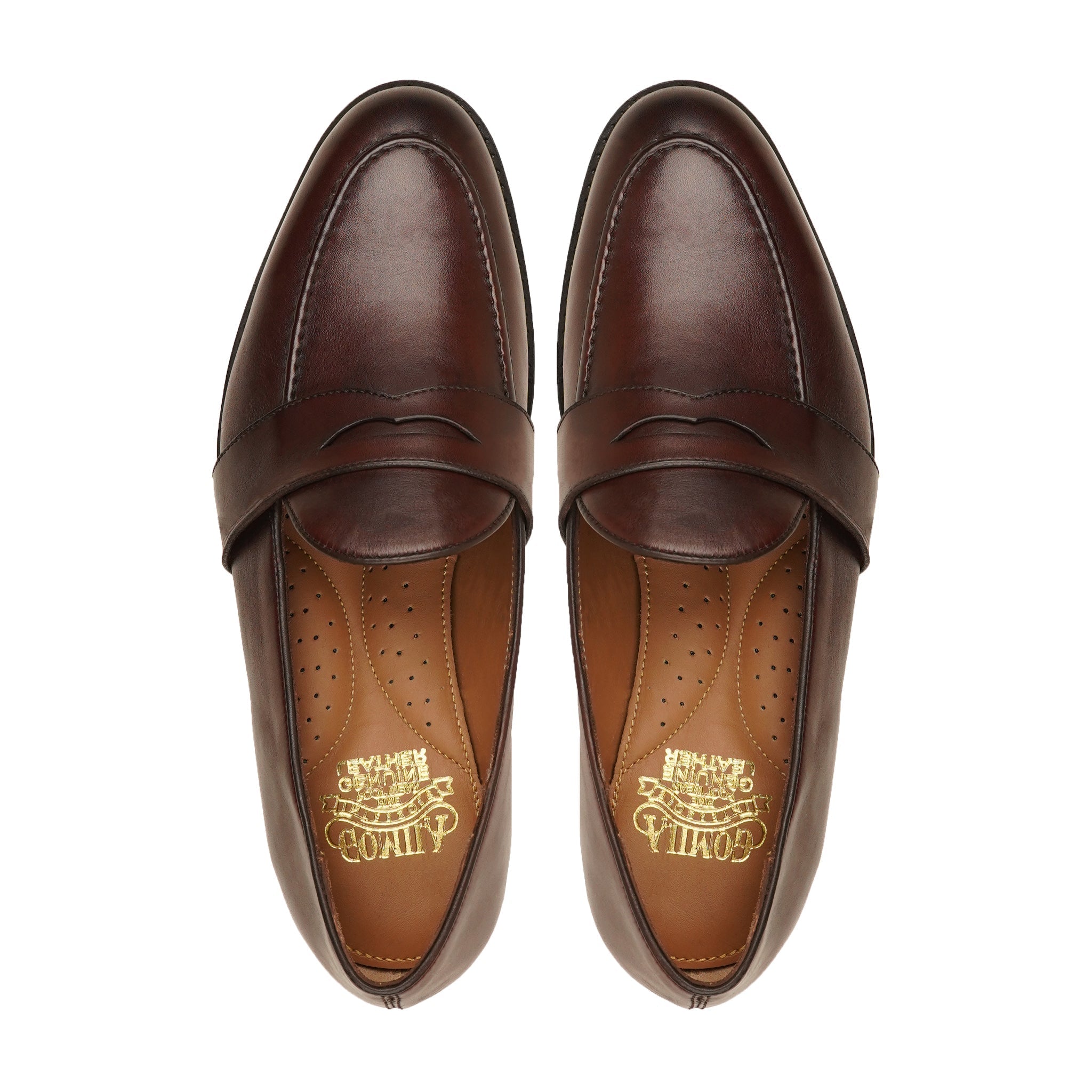 Okazaki - Men's Reddish Brown Calf Leather Loafer