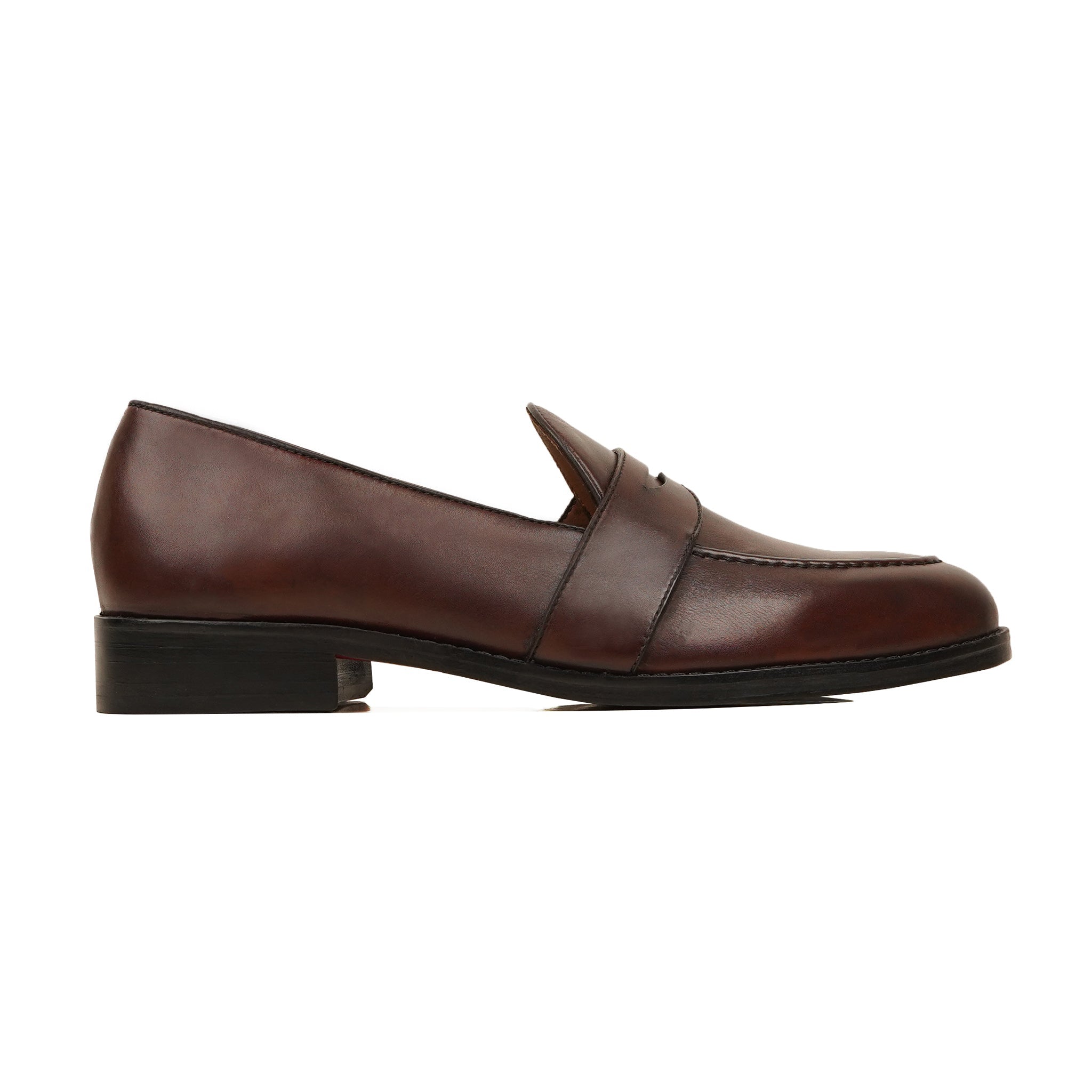 Okazaki - Men's Reddish Brown Calf Leather Loafer