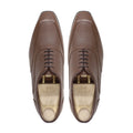 Poligiros - Men's Brown Pebble Grain Leather Oxford Shoe
