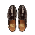 Brooklyn - Men's Dark Brown Box Leather High Shine Sandal