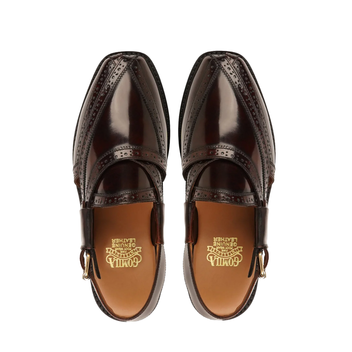 Brooklyn - Men's Dark Brown Box Leather High Shine Sandal