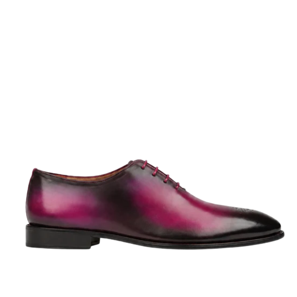 Jorge - Men's Fuchsia Patina Calf Leather Wholecut Shoe