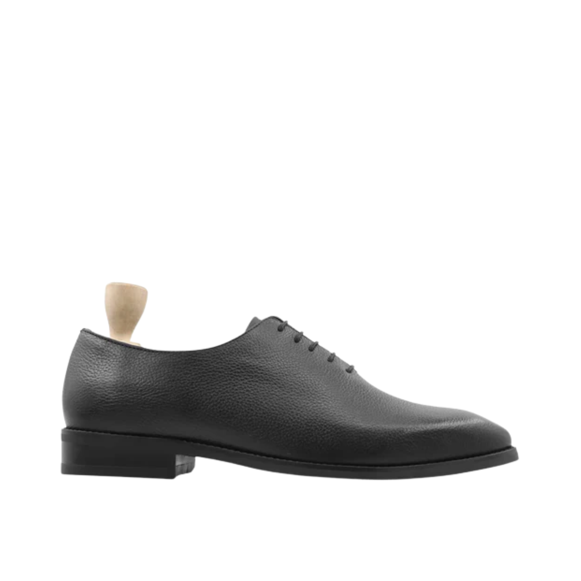 Tromso - Men's Black Pebble Grain Leather Wholecut Shoe