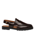 Brooklyn - Men's Dark Brown Box Leather High Shine Sandal