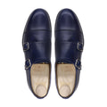 Adria - Men's Dark Blue Calf Leather Double Monkstrap