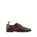 Peyton - Men's Dark Brown Calf Leather and Kid Suede Derby Shoe