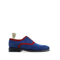Qirdag - Men's Red and Light Blue Kid Suede Oxford Shoe - Goodyear Welted