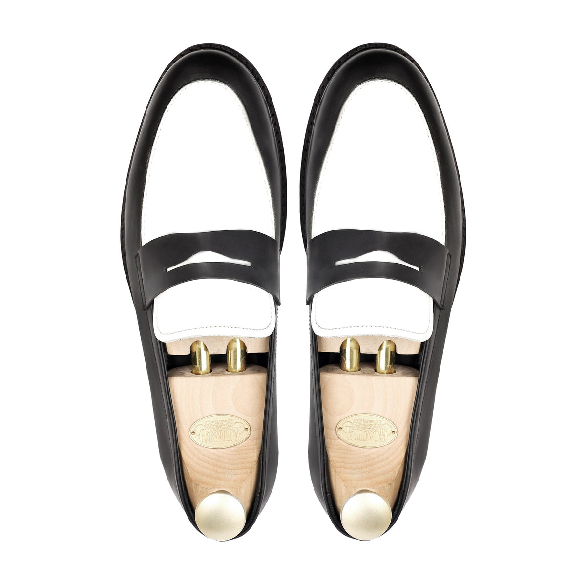 Ridge - Men's Black and White Calf Leather Loafer