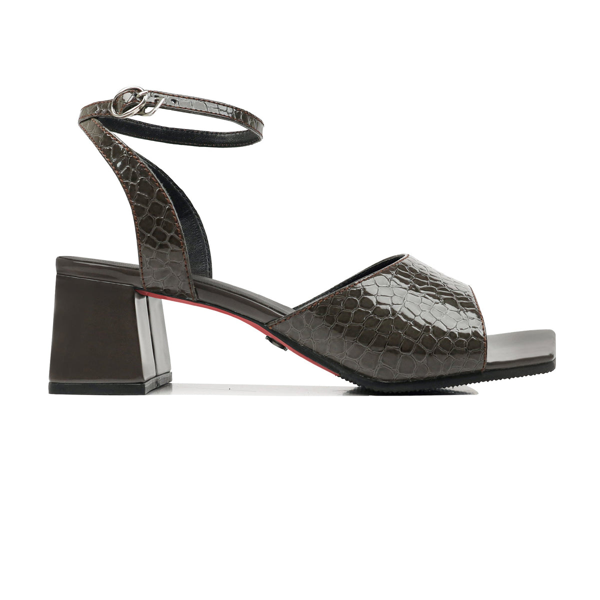 Glamstep - Women's Dark Grey Strapped Heel