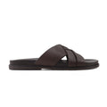 Callum - Men's Dark Brown Pebble Grain Leather Slipper