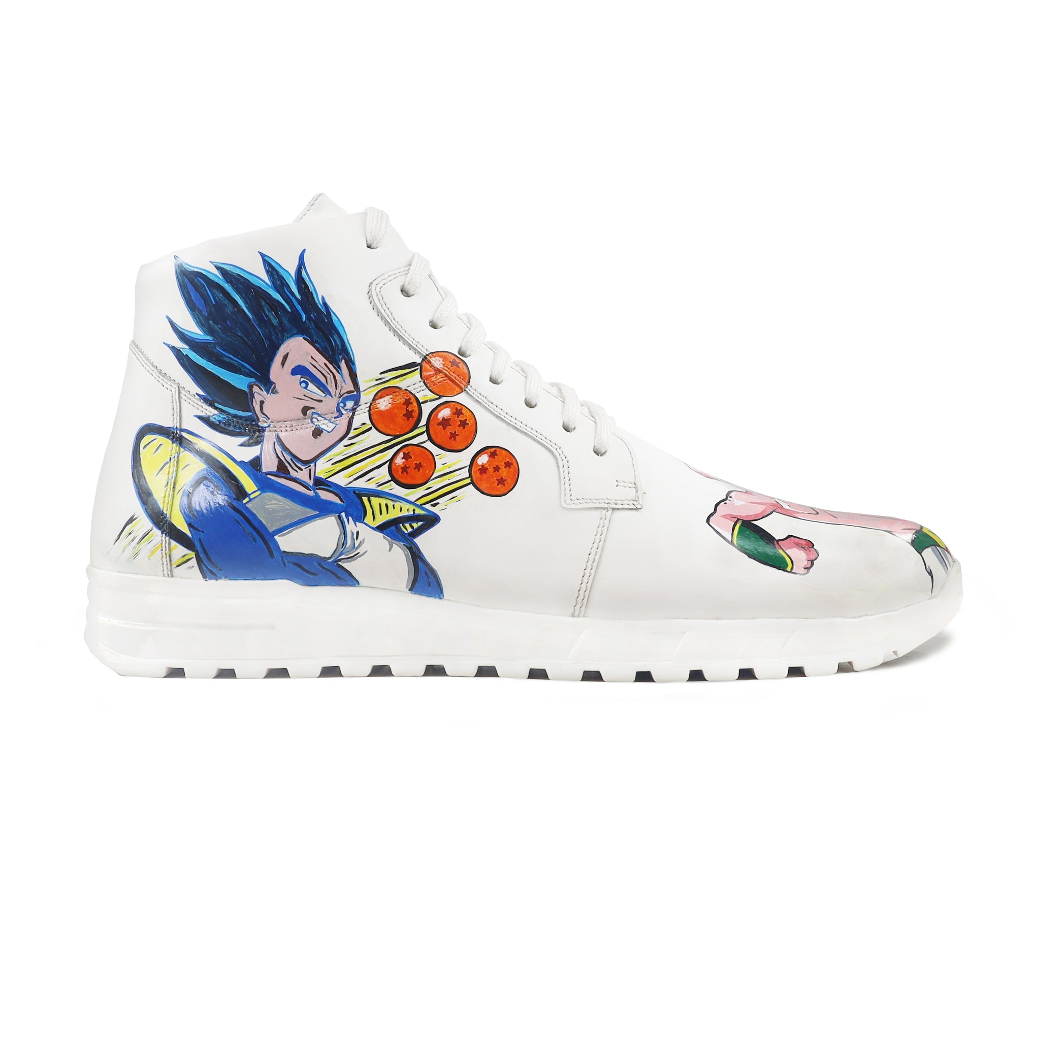 Gustav - Men's White Hand Painted Sneaker
