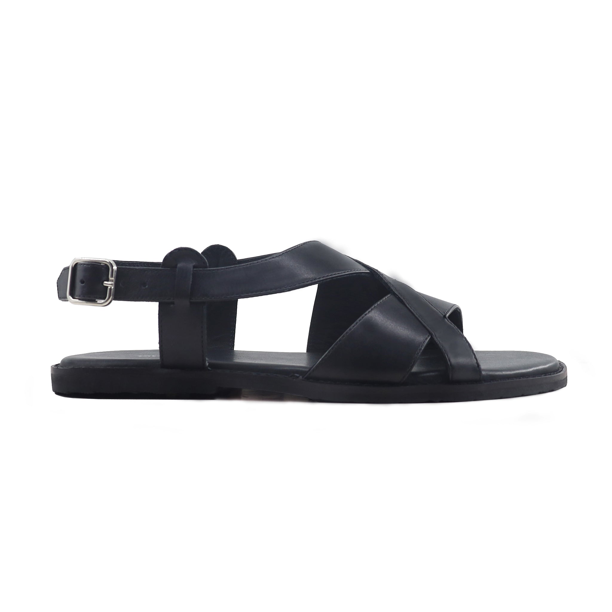 Akiyama - Men's Black Calf Leather Sandal