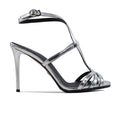 Luana - Women's Silver High Shine Strapped 90mm Heels