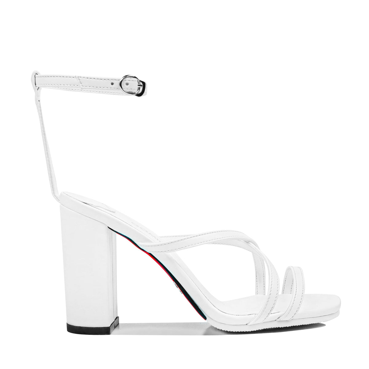Arlina - Women's White Strapped Heel