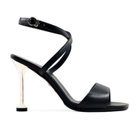 Anna - Women's Black Strapped Heels