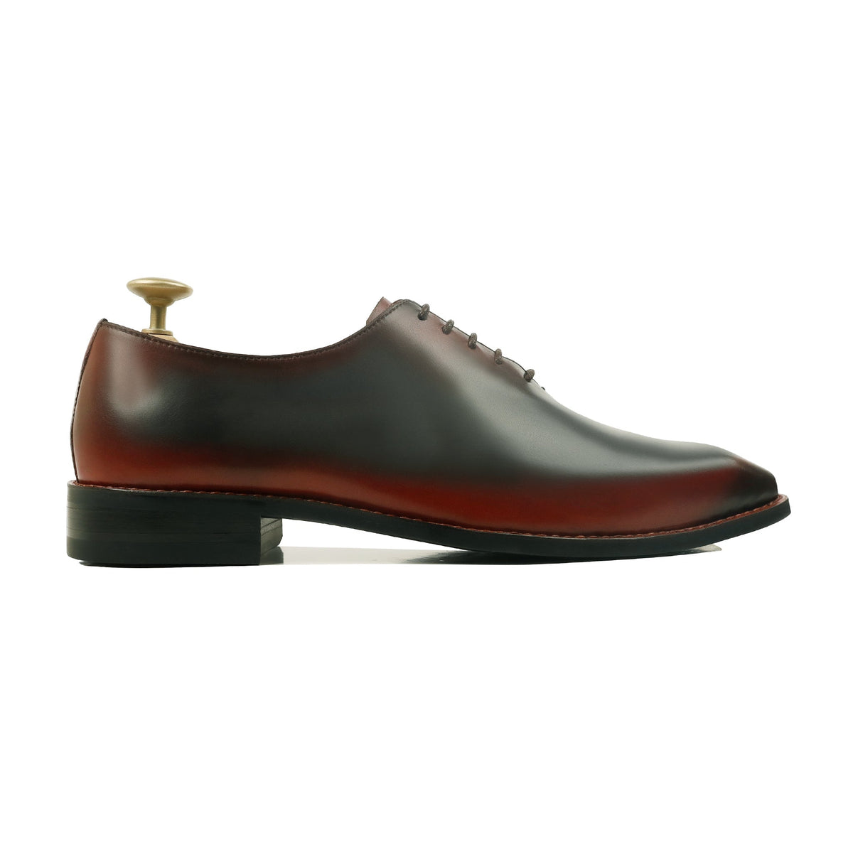 Enzo - Men's Green and Oxblood Calf Leather Wholecut Shoe - Goodyear Welted