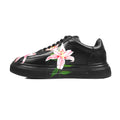 Crimson Leaf - Men's Black Hand Painted Sneaker