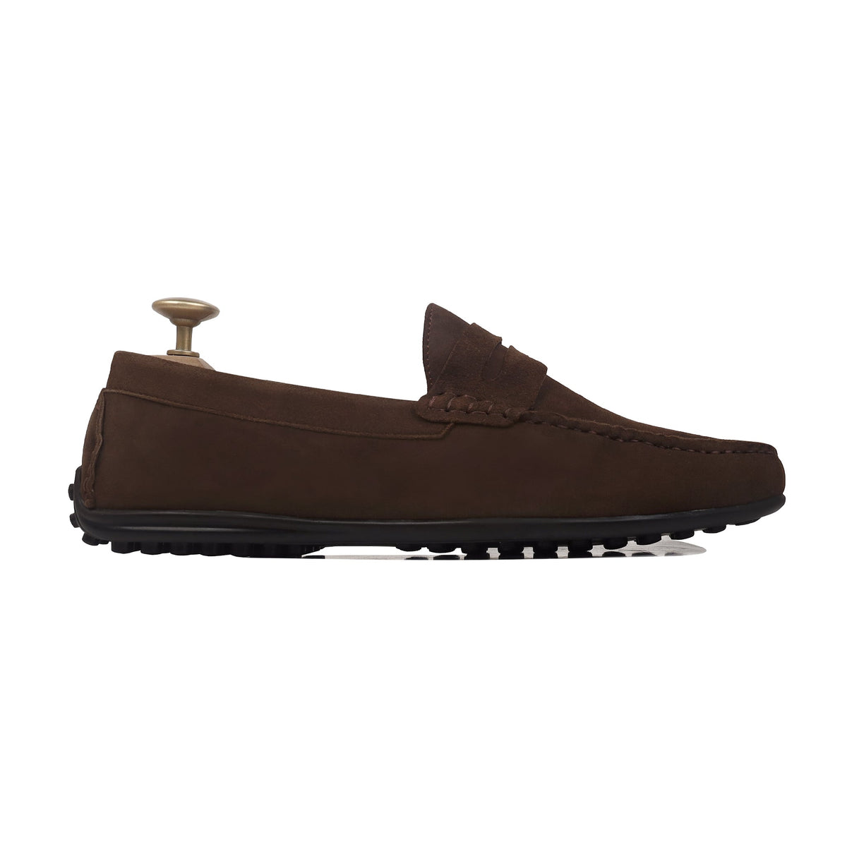 Knox - Men's Dark Brown Split Suede Driver Shoe