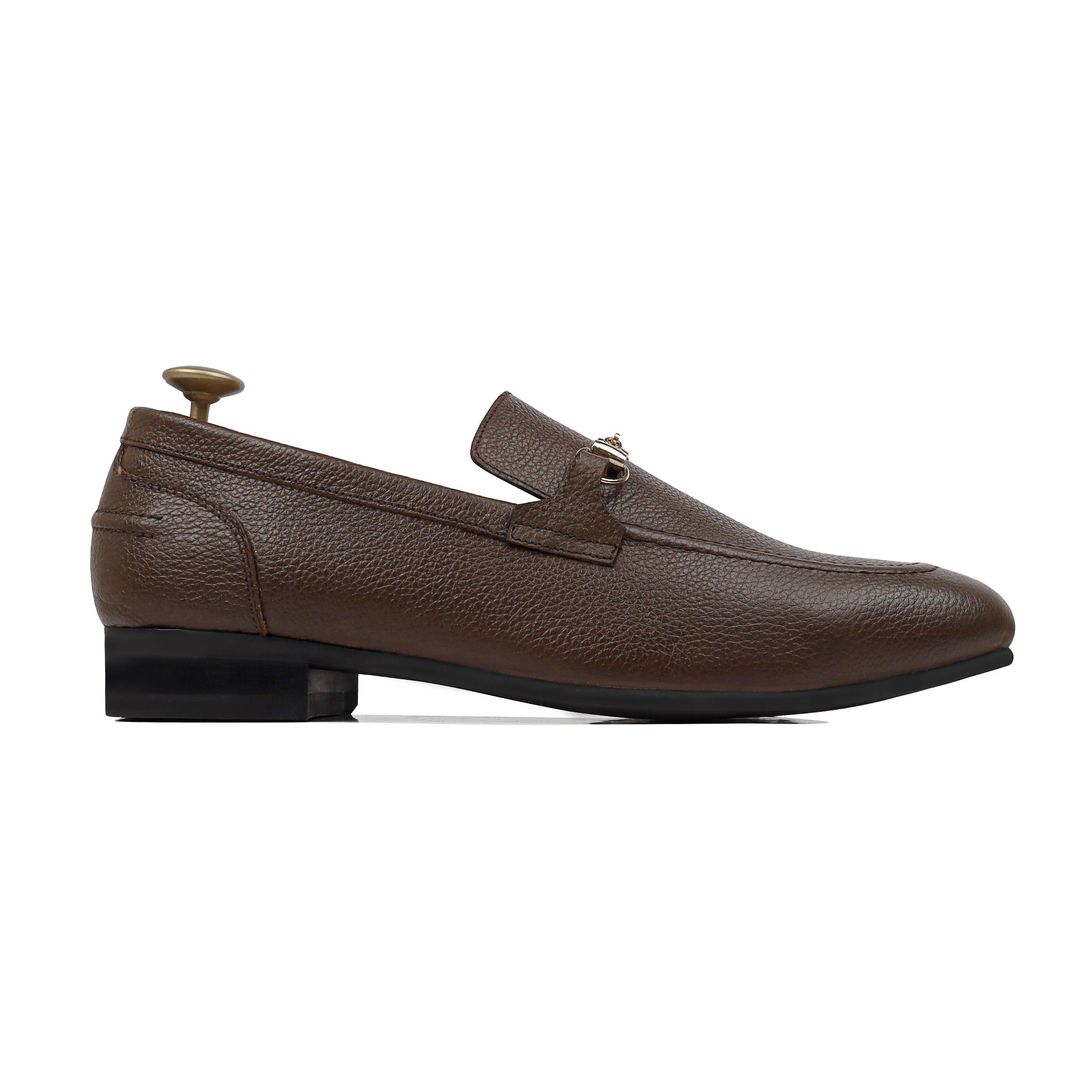 Gregorio - Men's Brown Pebble Grain Leather Loafer