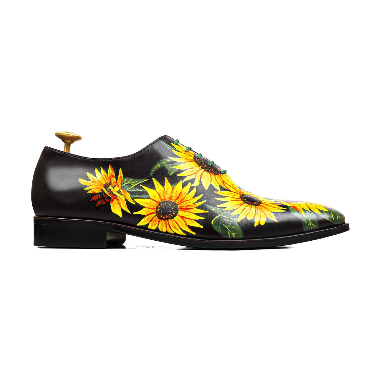 Aurelius - Men's Black Hand Painted Wholecut