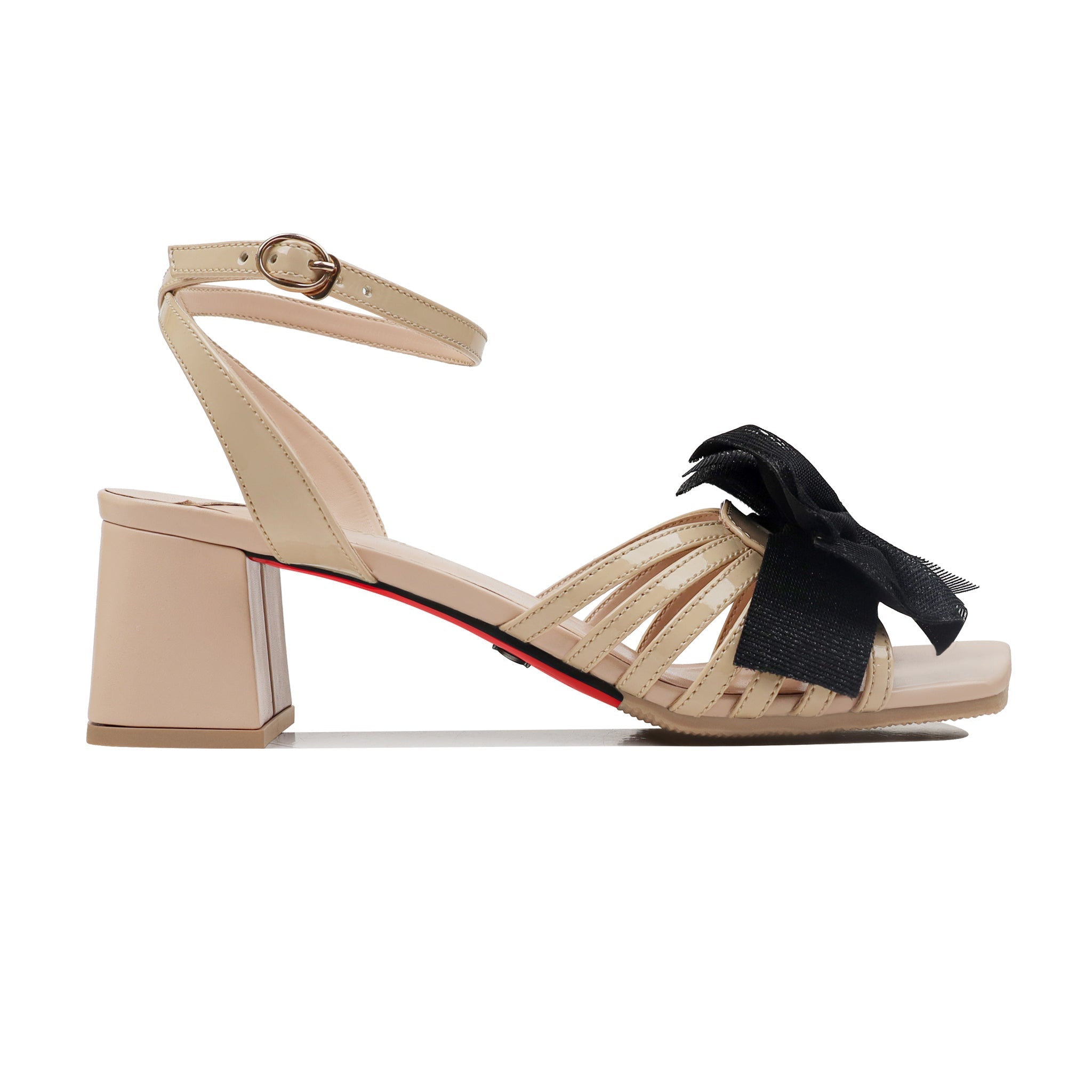 Elnivaa - Women's Beige Strapped 50mm Heel