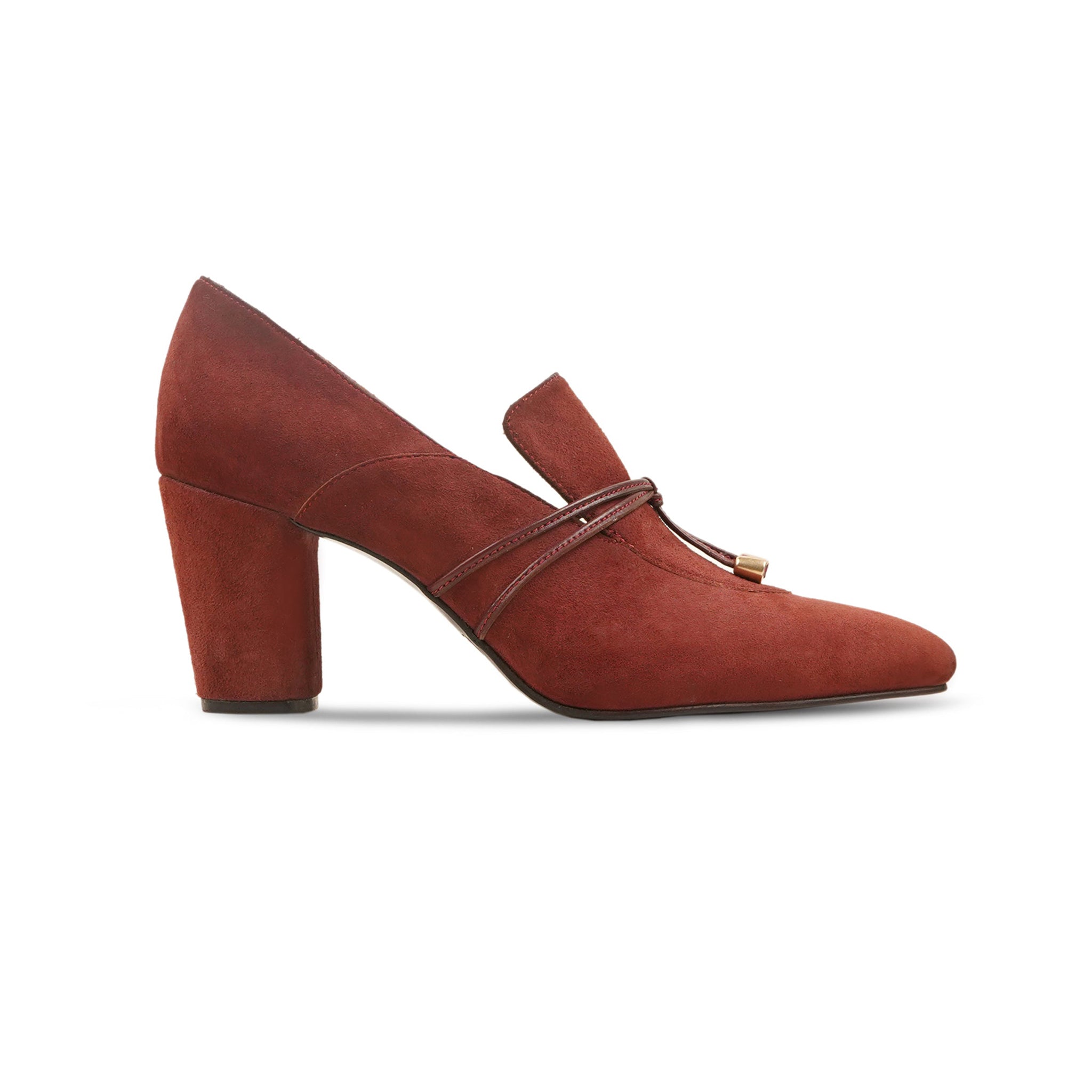 Burbank - Ladies Oxblood Kid Suede 70mm Heels