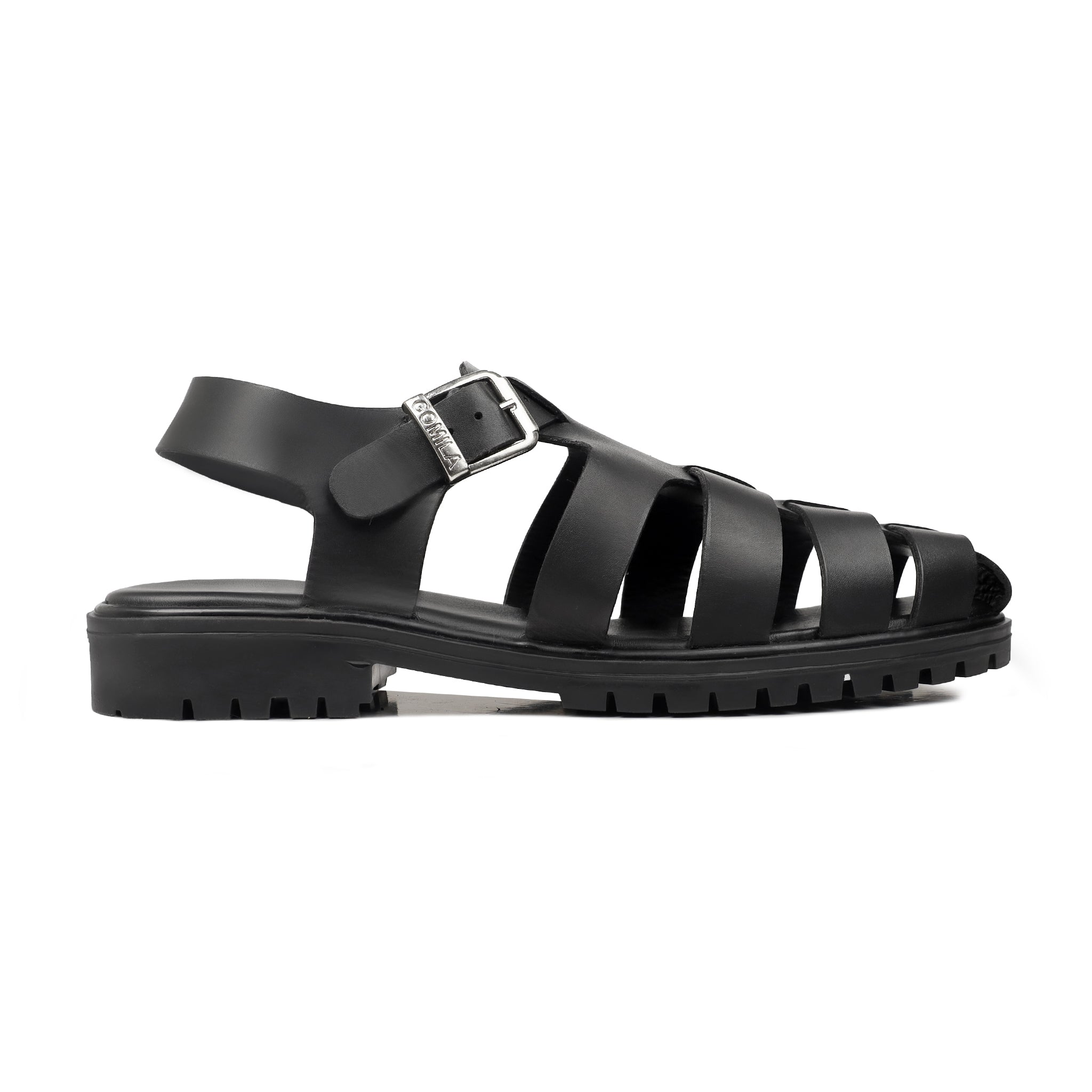Venturo - Men's Black Calf Leather Sandal