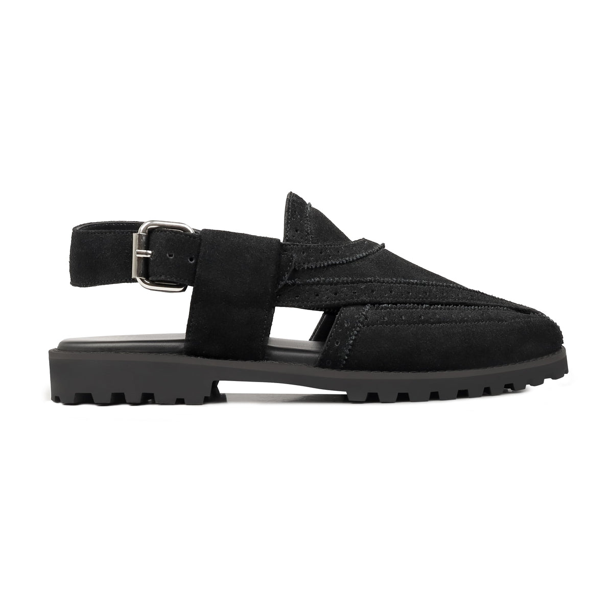 Nao - Men's Black Suede Leather Sandal