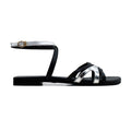 Lucia - Women's Silver Gray and Black Strapped Sandal