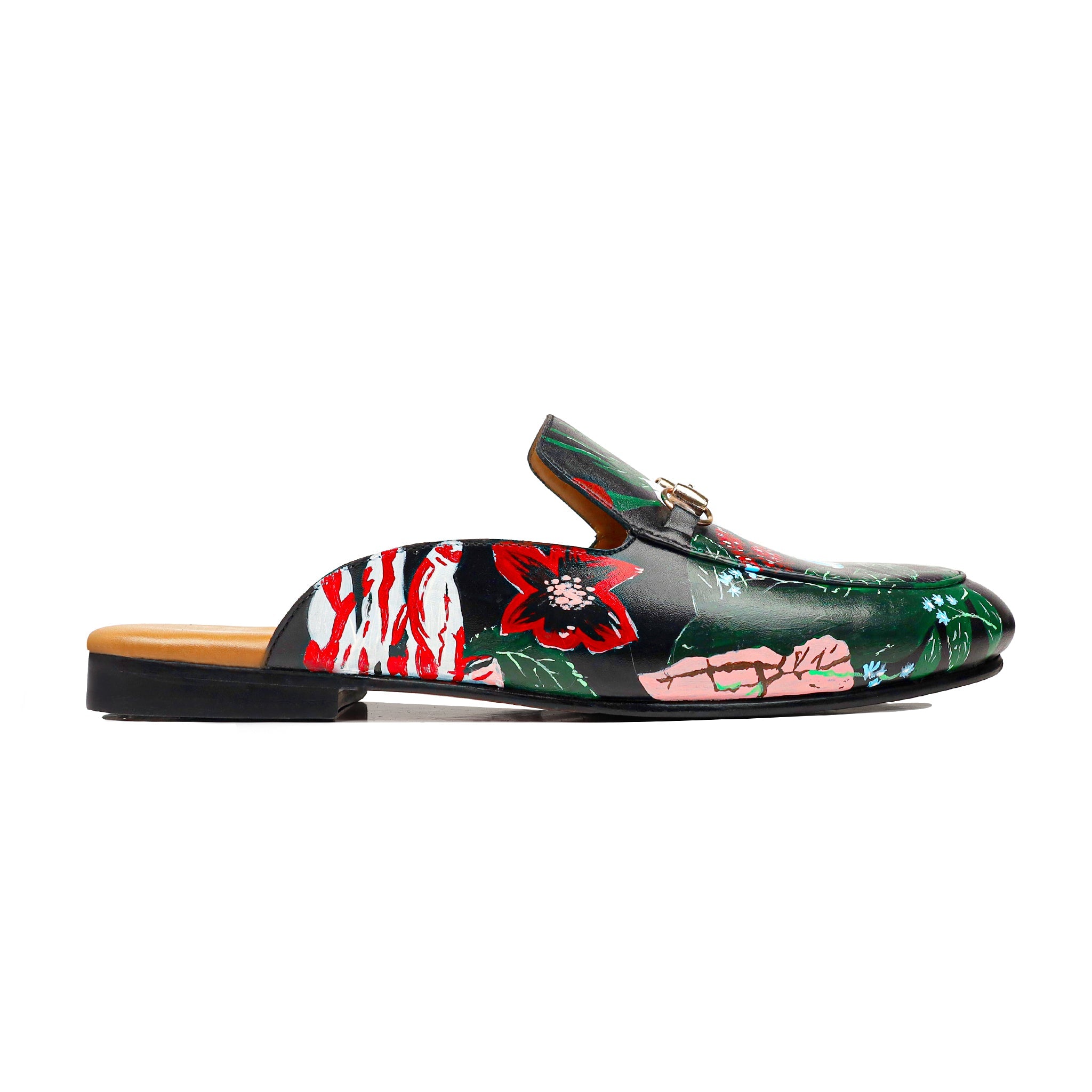 Bellano - Men's Black Hand Painted Slipper