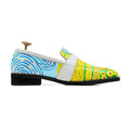 Elios - Men's White Hand Painted Strapped Loafer