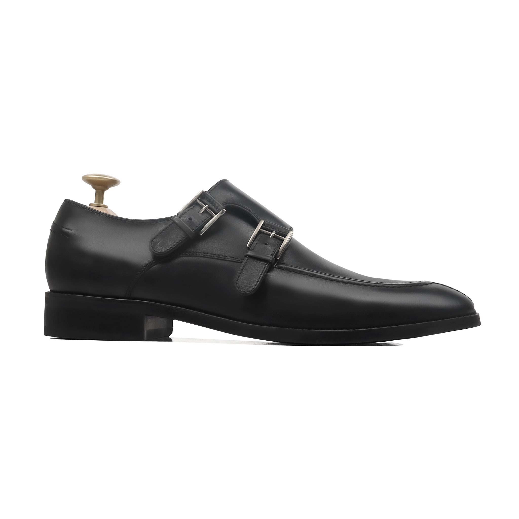 Nexo - Men's Black Calf Leather Double Monkstrap