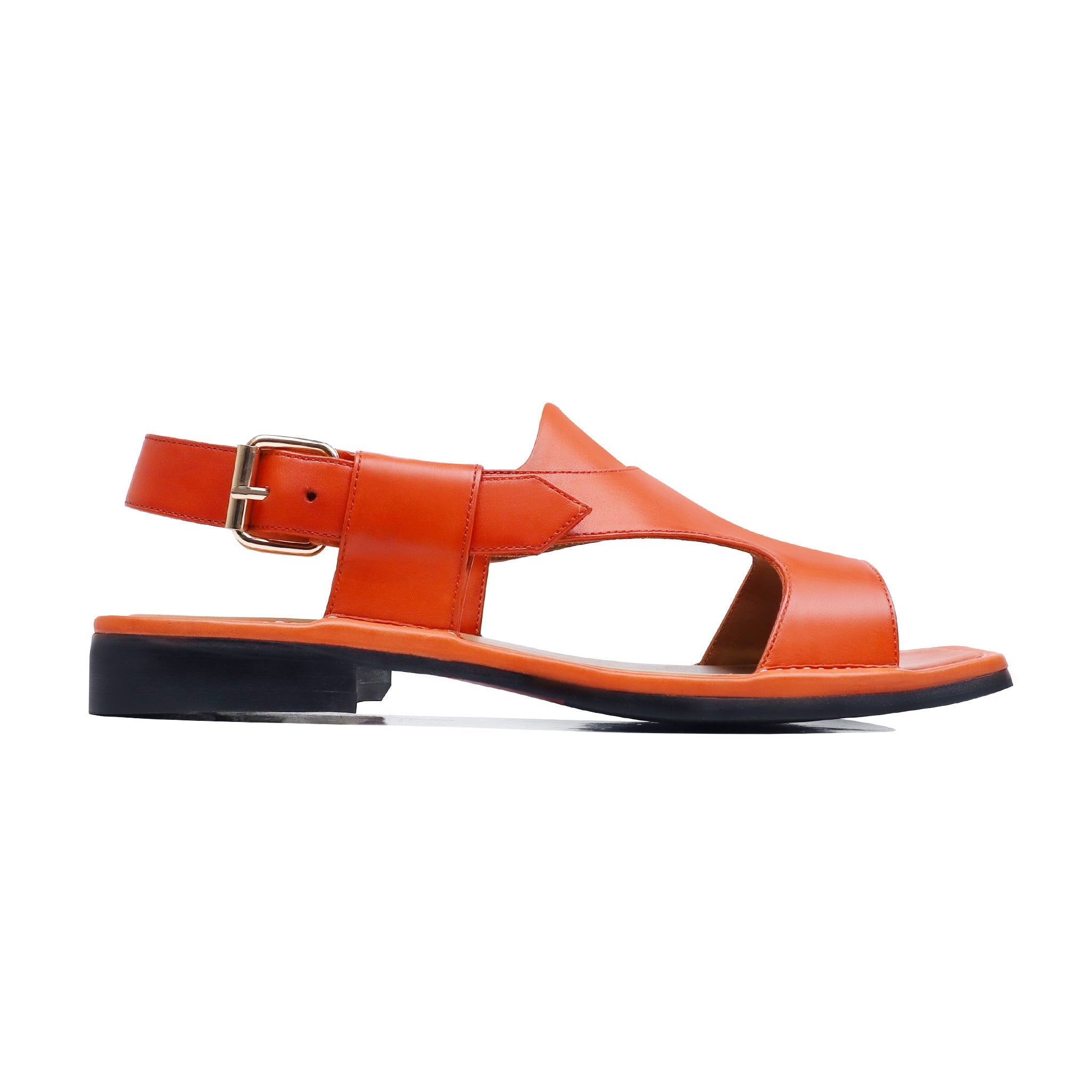 Zyra - Men's Orange Calf Leather Sandal