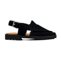 Nikki - Men's Black Kid Suede Sandal