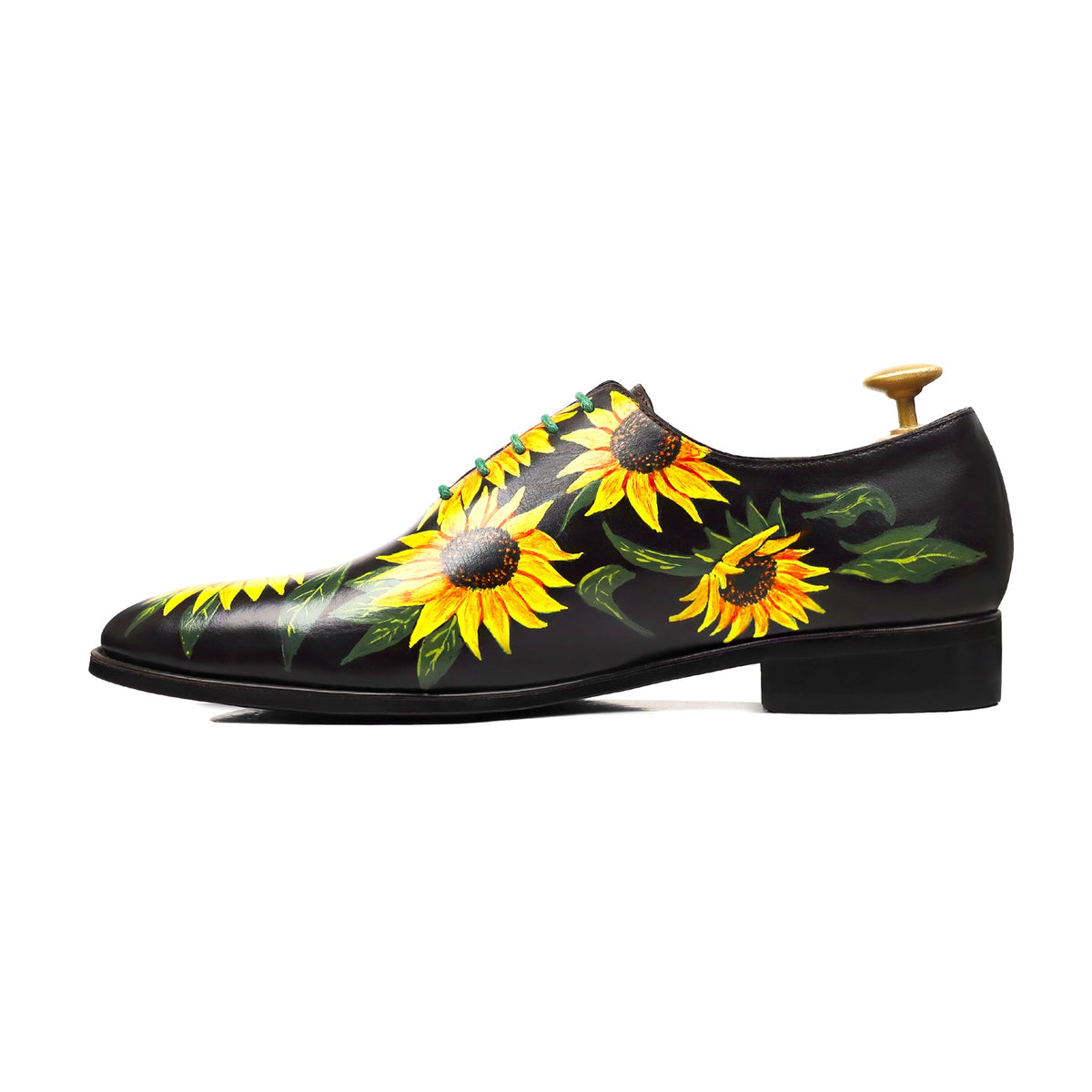 Aurelius - Men's Black Hand Painted Wholecut