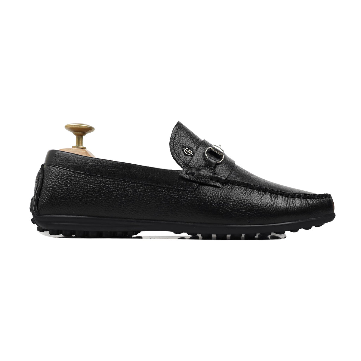 Raze - Men's Black Pebble Grain Leather Driver Shoe