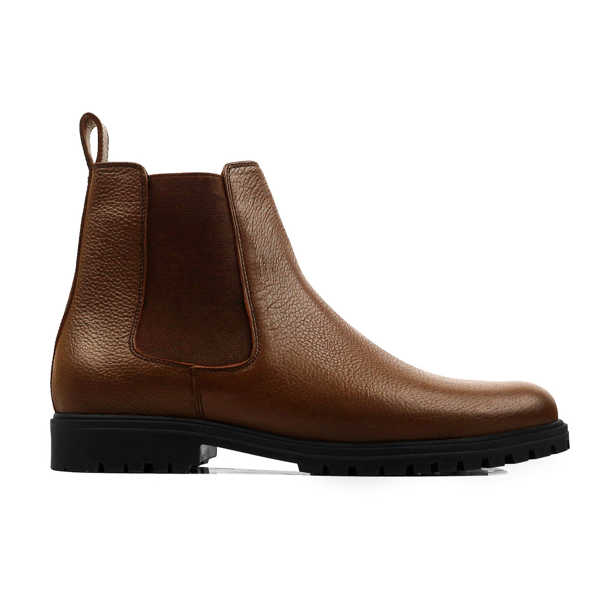 Ryze - Men's Brown Pebble Grain Leather Chelsea Boot