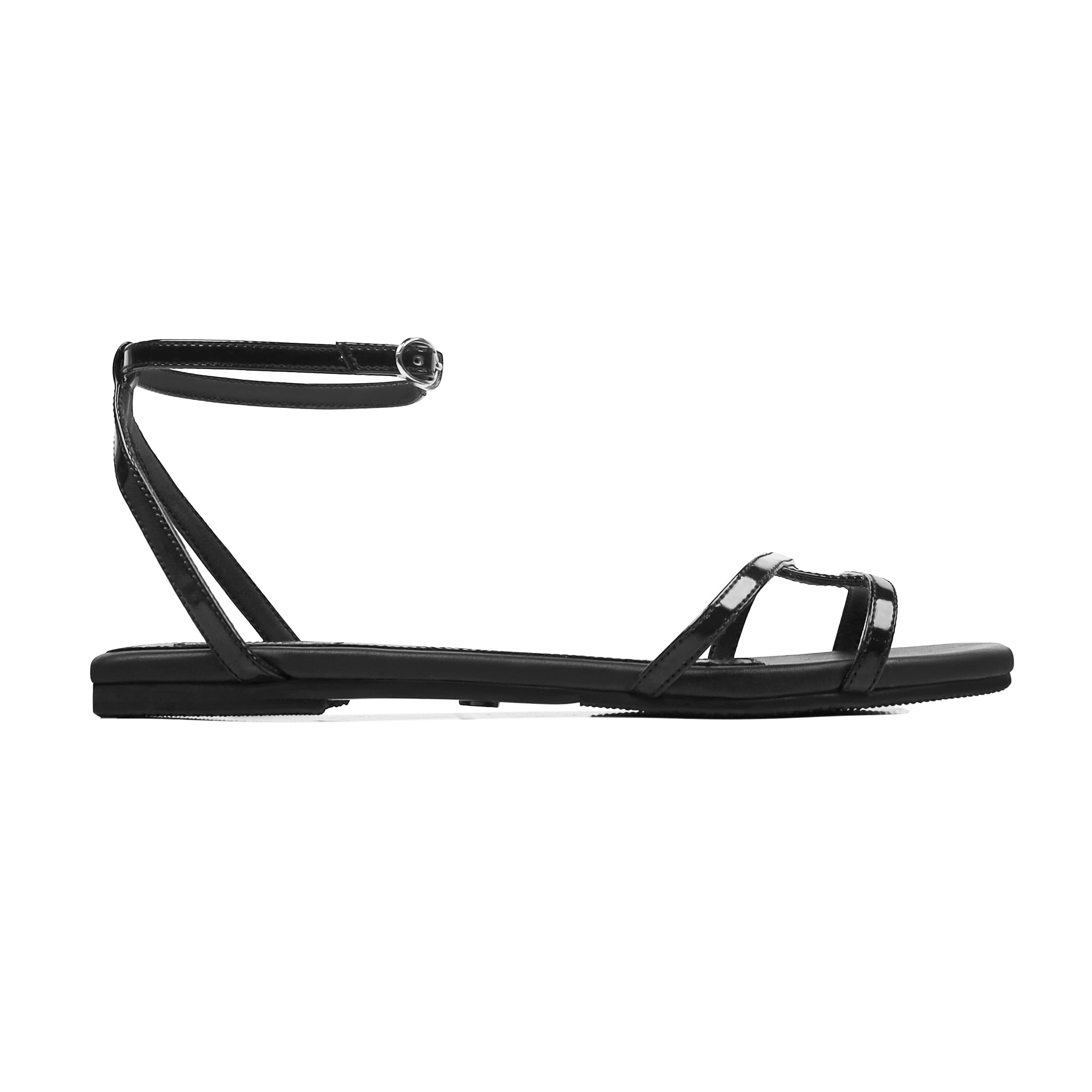Nelle - Women's Black Strapped Sandal