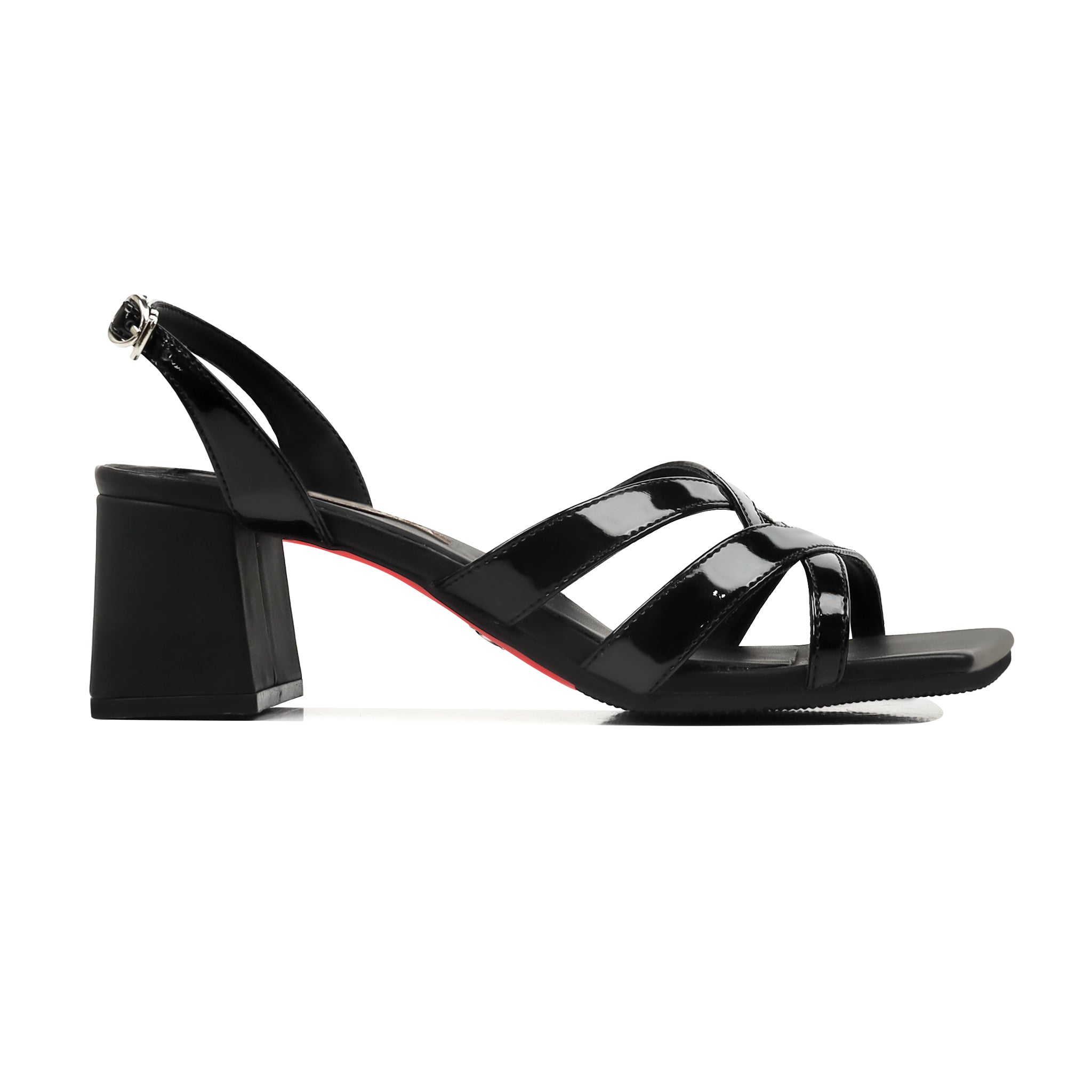 Fionix - Women's Black Strapped 50mm Heel