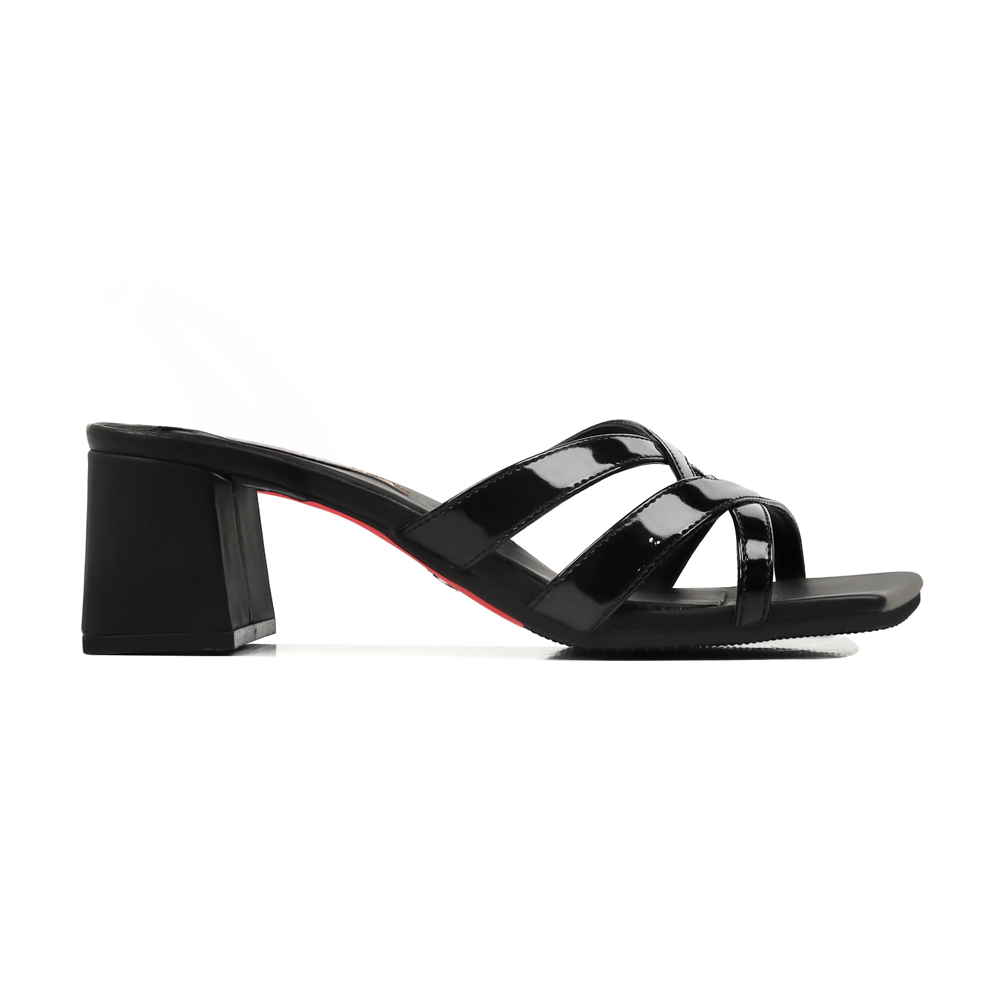 Fion - Women's Black Strapped 50mm Heel