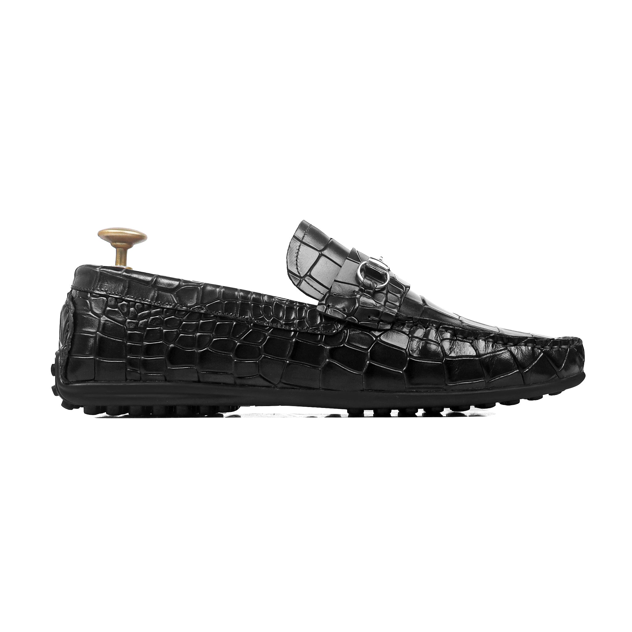 Eldon - Men's Black Calf Leather Driver Shoe