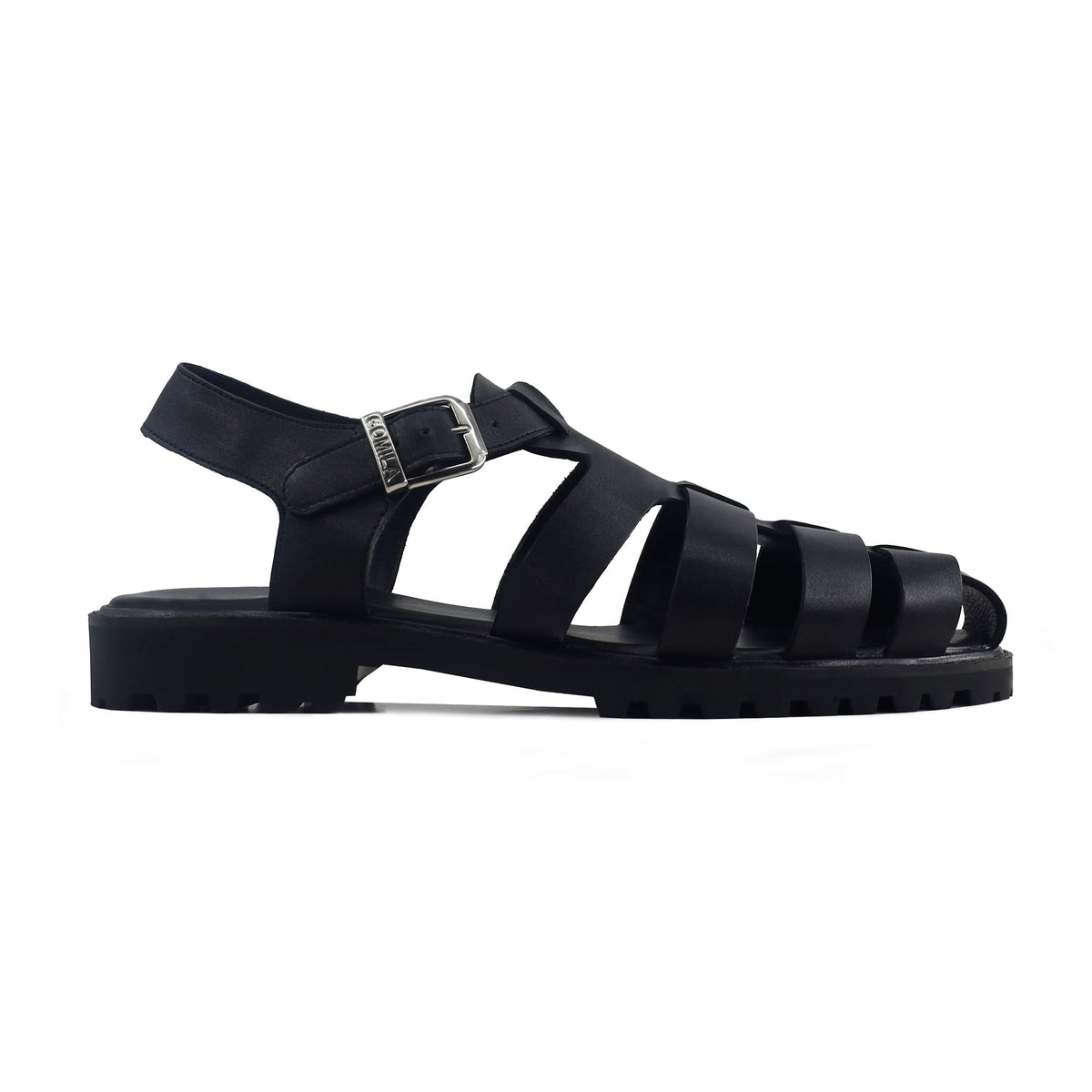 Balmo - Men's Black Calf Leather Sandal