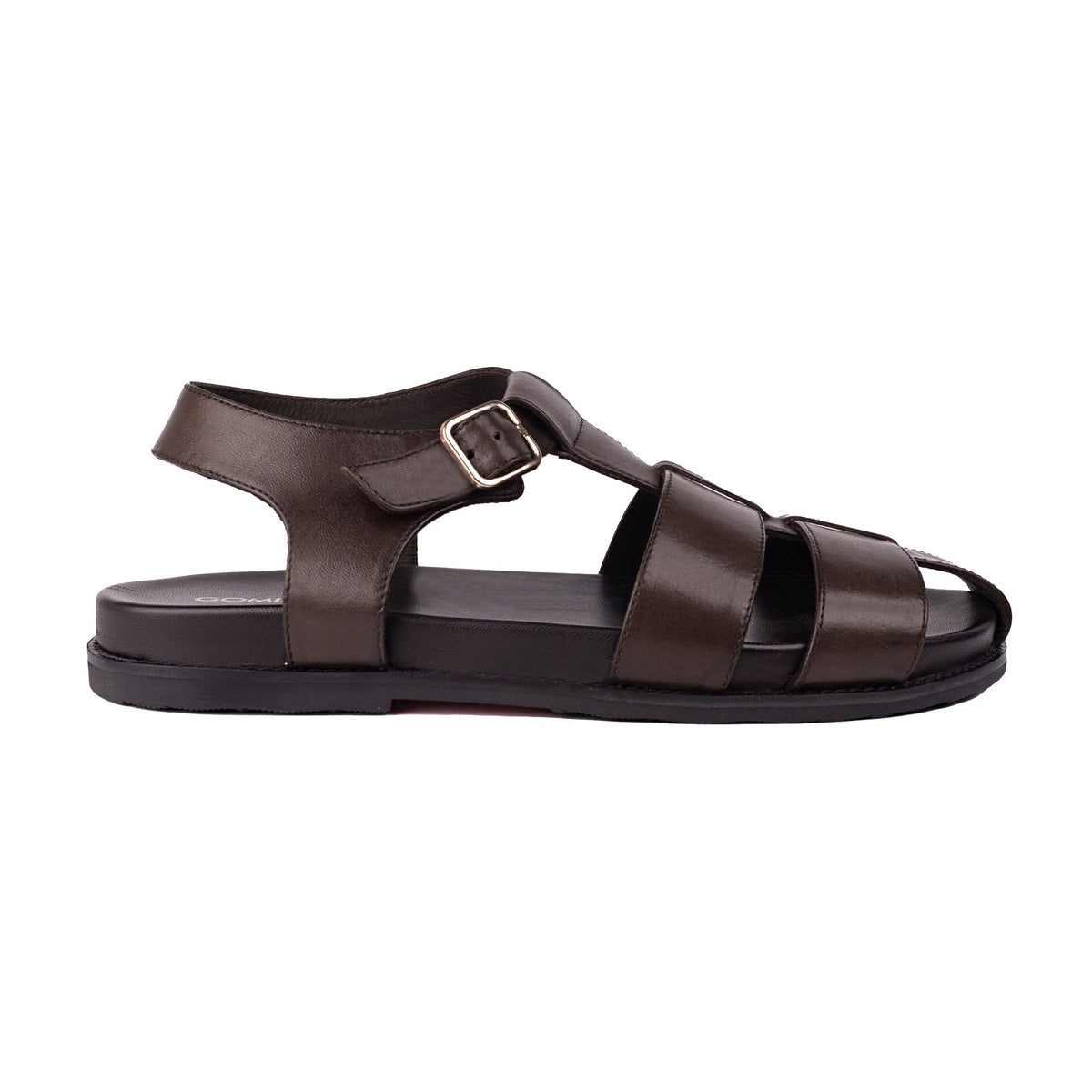 Bogor - Men's Dark Brown Calf  Leather Sandal